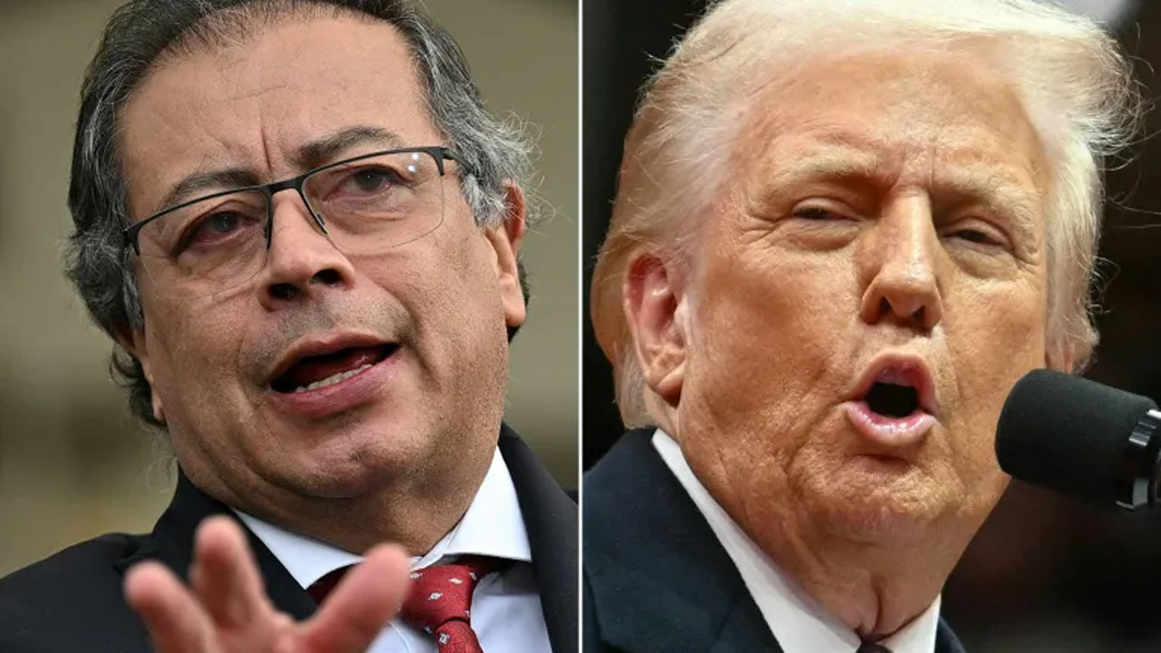 কলম্বিয়ার প্রেসিডেন্ট গুস্তাভো পেত্রো ও মার্কিন প্রেসিডেন্ট ডোনাল্ড ট্রাম্প