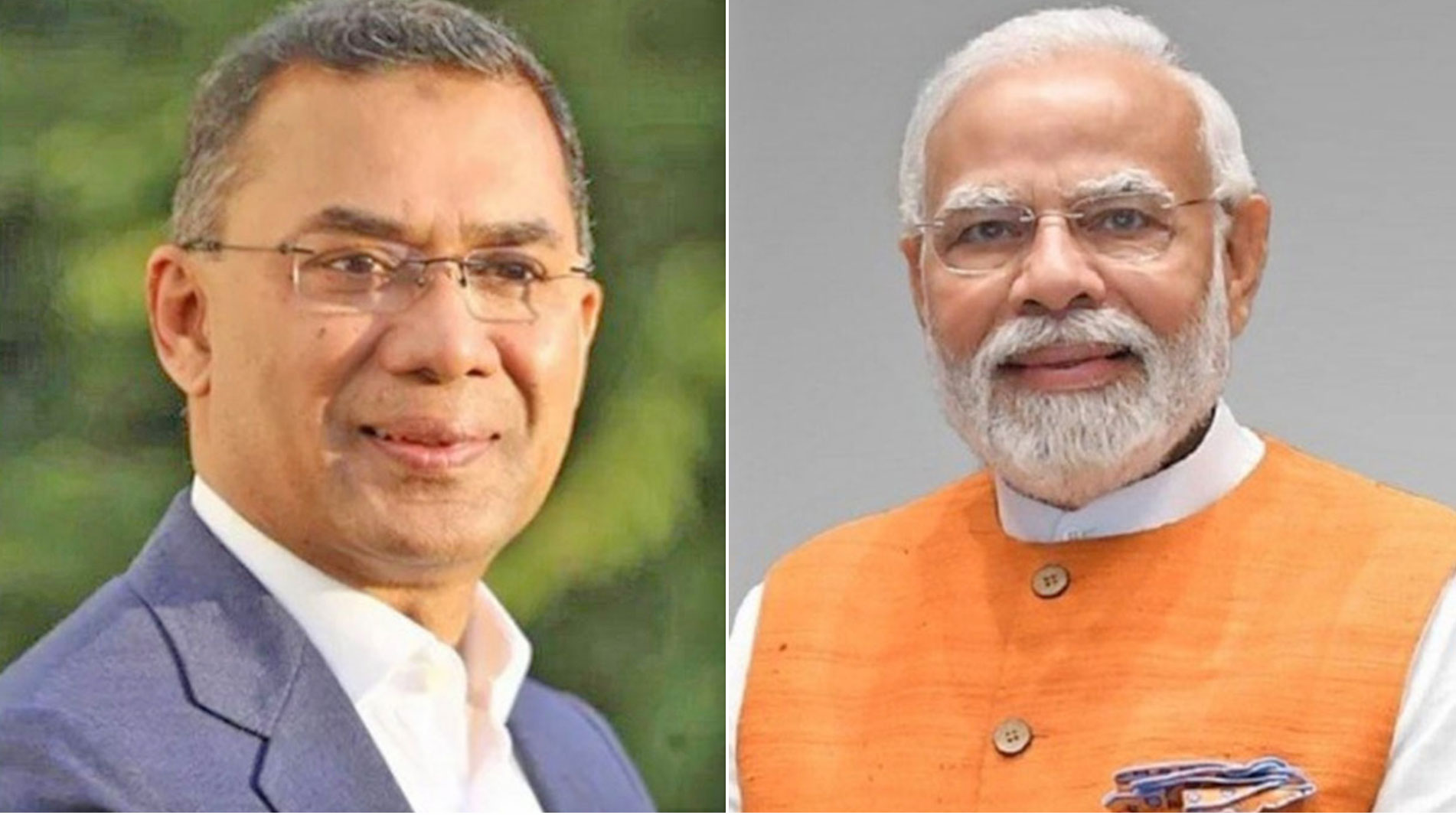 প্রধানমন্ত্রী তারেক রহমান ও ভারতের প্রধানমন্ত্রী নরেন্দ্র মোদি
