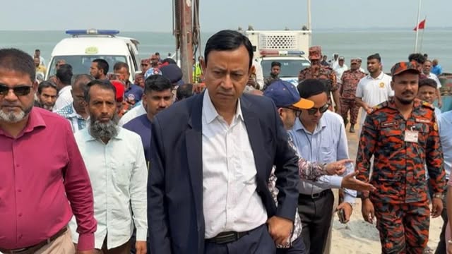 ঘাট পরিদর্শনে নৌপরিবহন মন্ত্রণালয়ের টিম