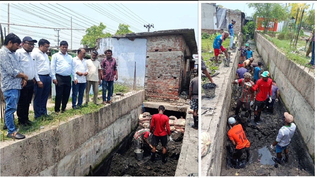 রাসিক প্রশাসকের নির্দেশে ২০ বছর পর ড্রেন পরিষ্কার শুরু