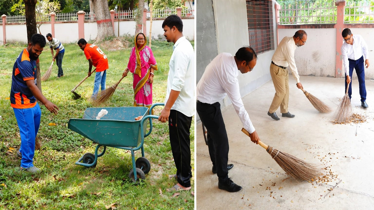 রাজশাহী বিভাগীয় কমিশনার কার্যালয়ে স্বেচ্ছায় পরিষ্কার-পরিচ্ছন্নতা কার্যক্রম