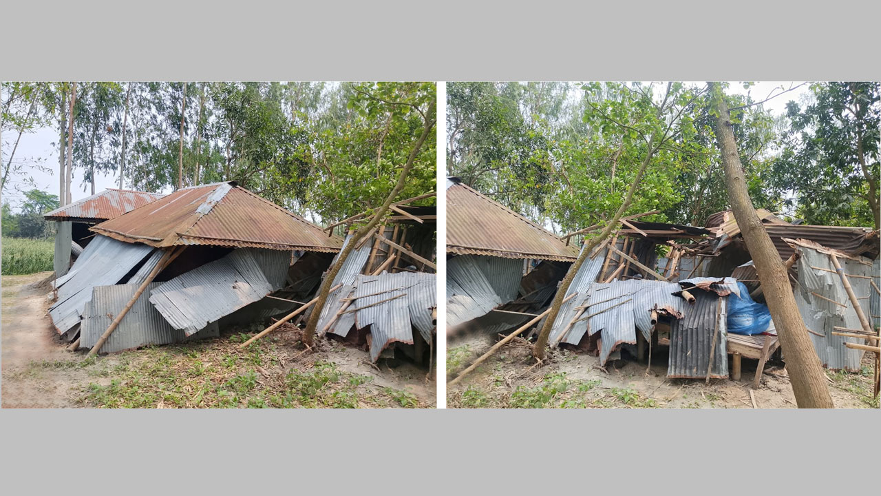 কালবৈশাখী ঝড়ে ক্ষতিগ্রস্ত বাড়িঘর