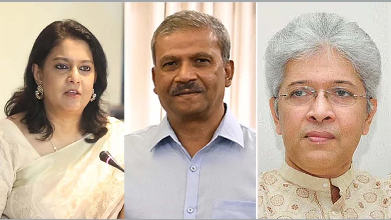 সৈয়দা রিজওয়ানা হাসান, ড. আসিফ নজরুল ও আদিলুর রহমান খান (বাঁ থেকে)