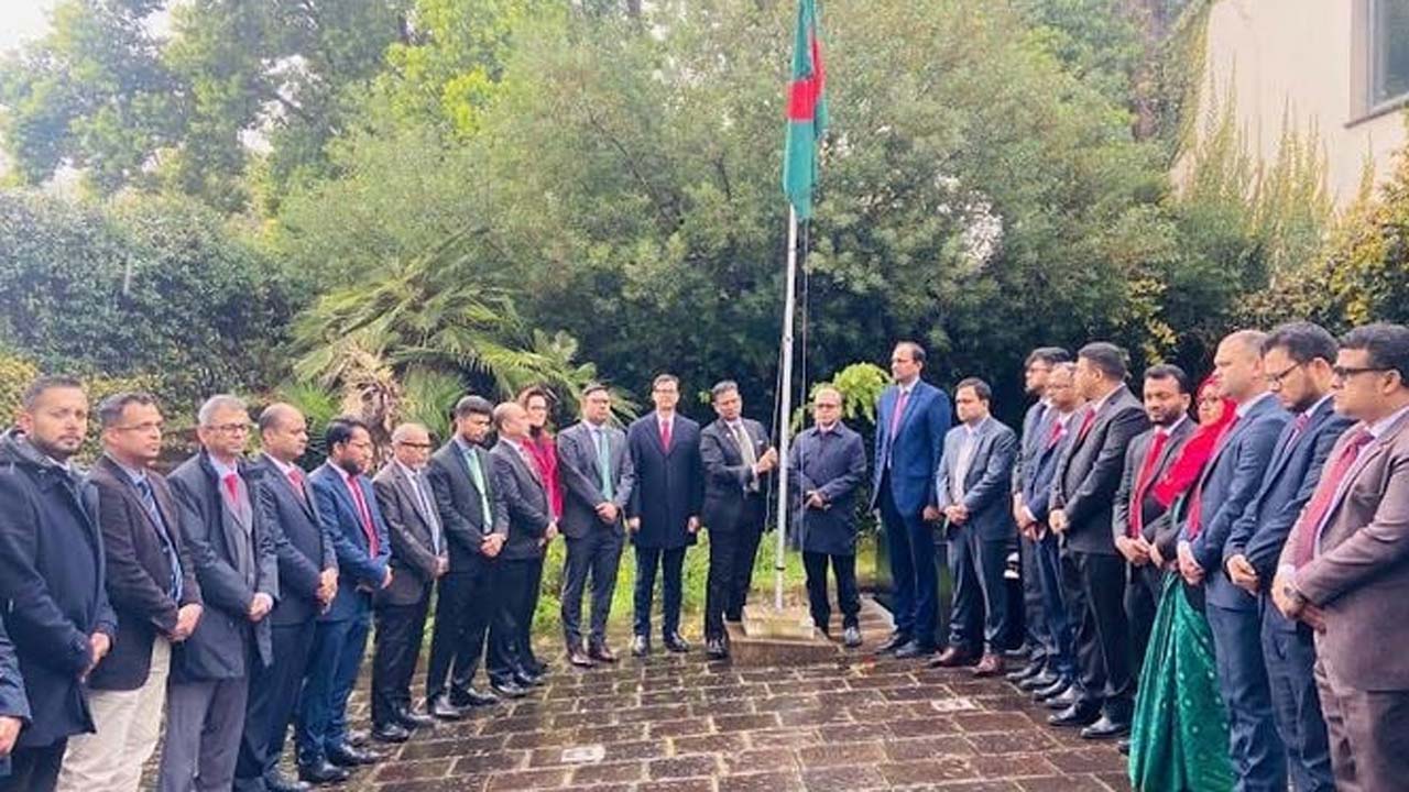 রোমে বাংলাদেশ দূতাবাসে যথাযোগ্য মর্যাদায় মহান স্বাধীনতা ও জাতীয় দিবস উদযাপিত