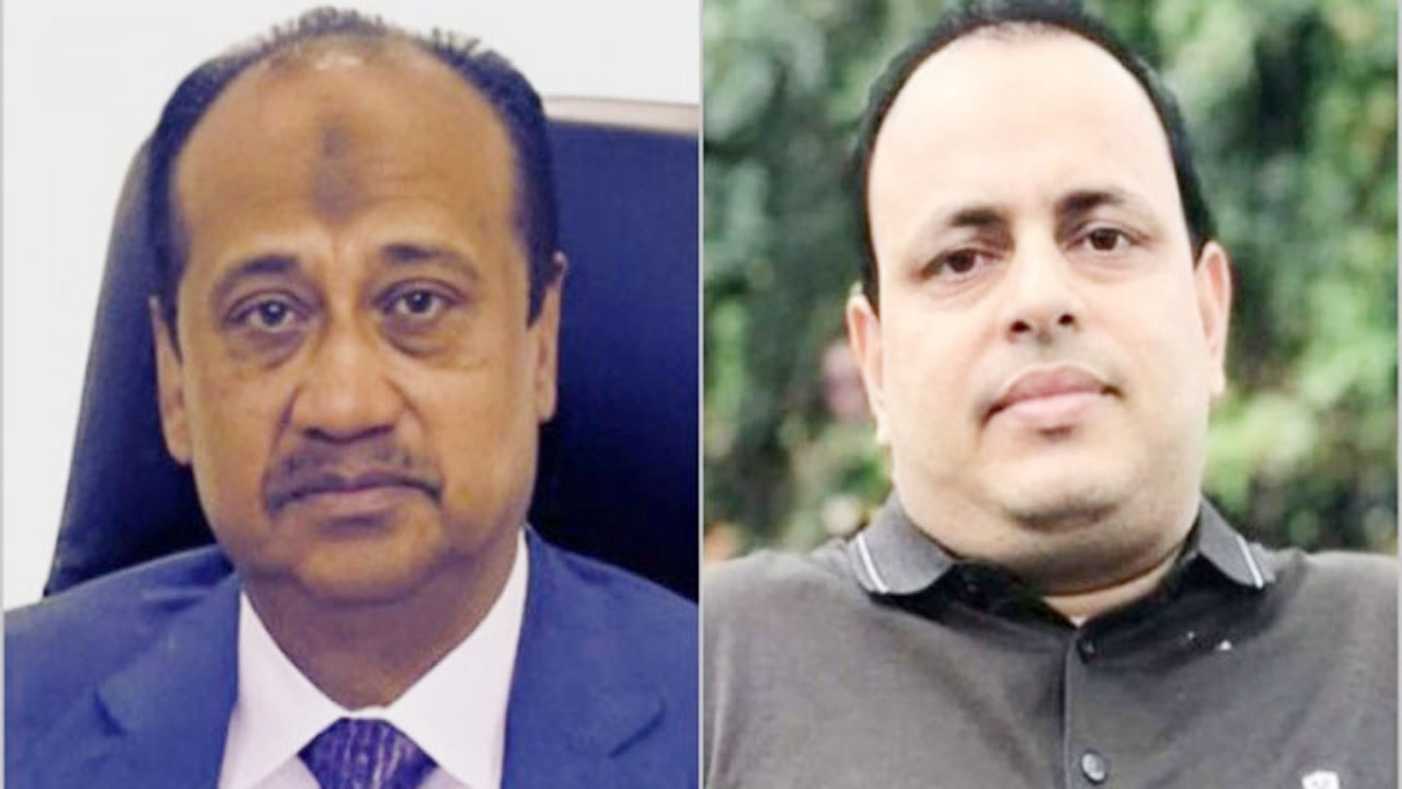 এস আলম (বাঁয়ে) ও তার পিএস আকিজ উদ্দিন