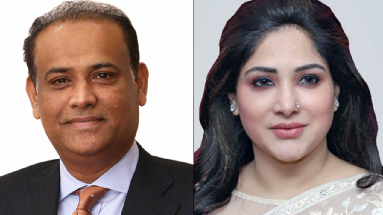সাবেক ভূমিমন্ত্রী সাইফুজ্জামান চৌধুরী ও তার স্ত্রী রুকমীলা জামান