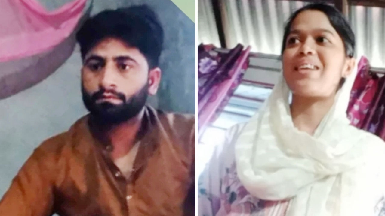 পাকিস্তানি যুবক মো: মোজাম্মেল হোসাইন, (ডানে) শরীয়তপুরের মেয়ে তানজিলা আক্তার