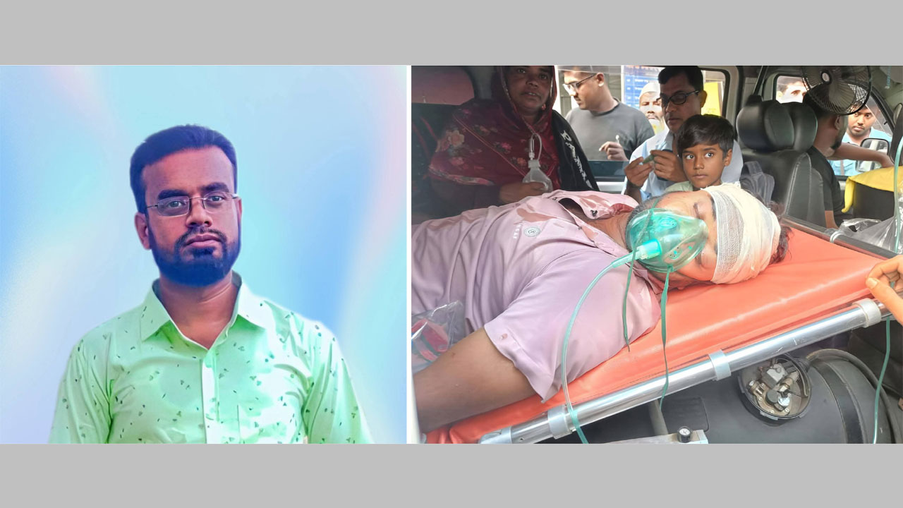 বিকাশ অ্যাজেন্ট মোখলেছুর রহমান, (ডানে) মারধরে গুরুতর আহত