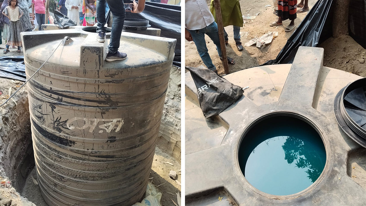 মাটি গর্ত করে পানির ট্যাংকিতে রাখা জ্বালানি তেল