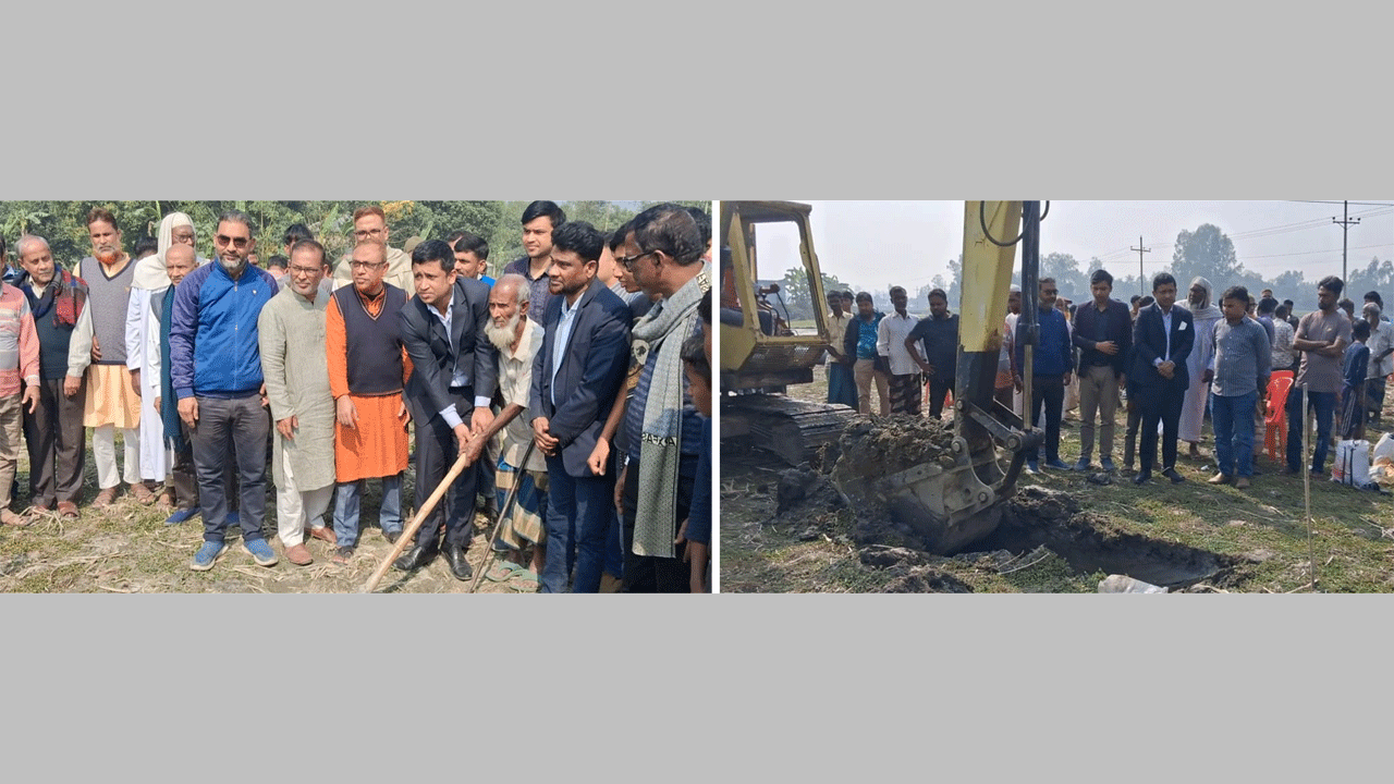 উপজেলা প্রশাসন ও এলাকাবাসীর উদ্যোগে জলাবদ্ধতা নিরসনে পাইপলাইন স্থাপন