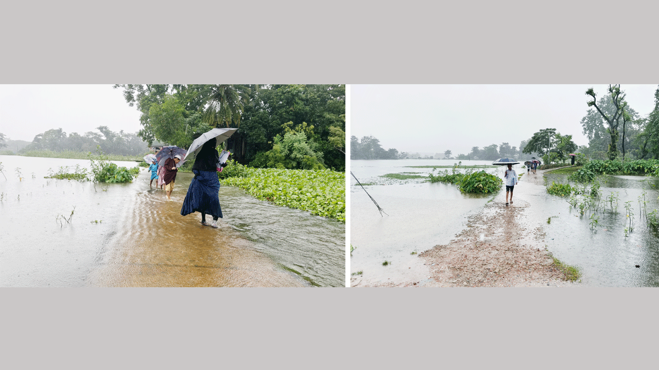 তলিয়ে গেছে গ্রামীণ সড়ক