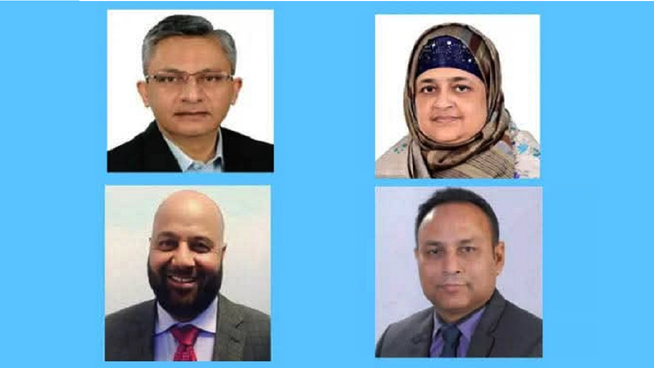 খন্দকার আব্দুল মুক্তাদির, তাহসিনা রুশদির লুনা, এম এ মালিক ও এমরান আহমদ চৌধুরী (বাঁ দিক থেকে)