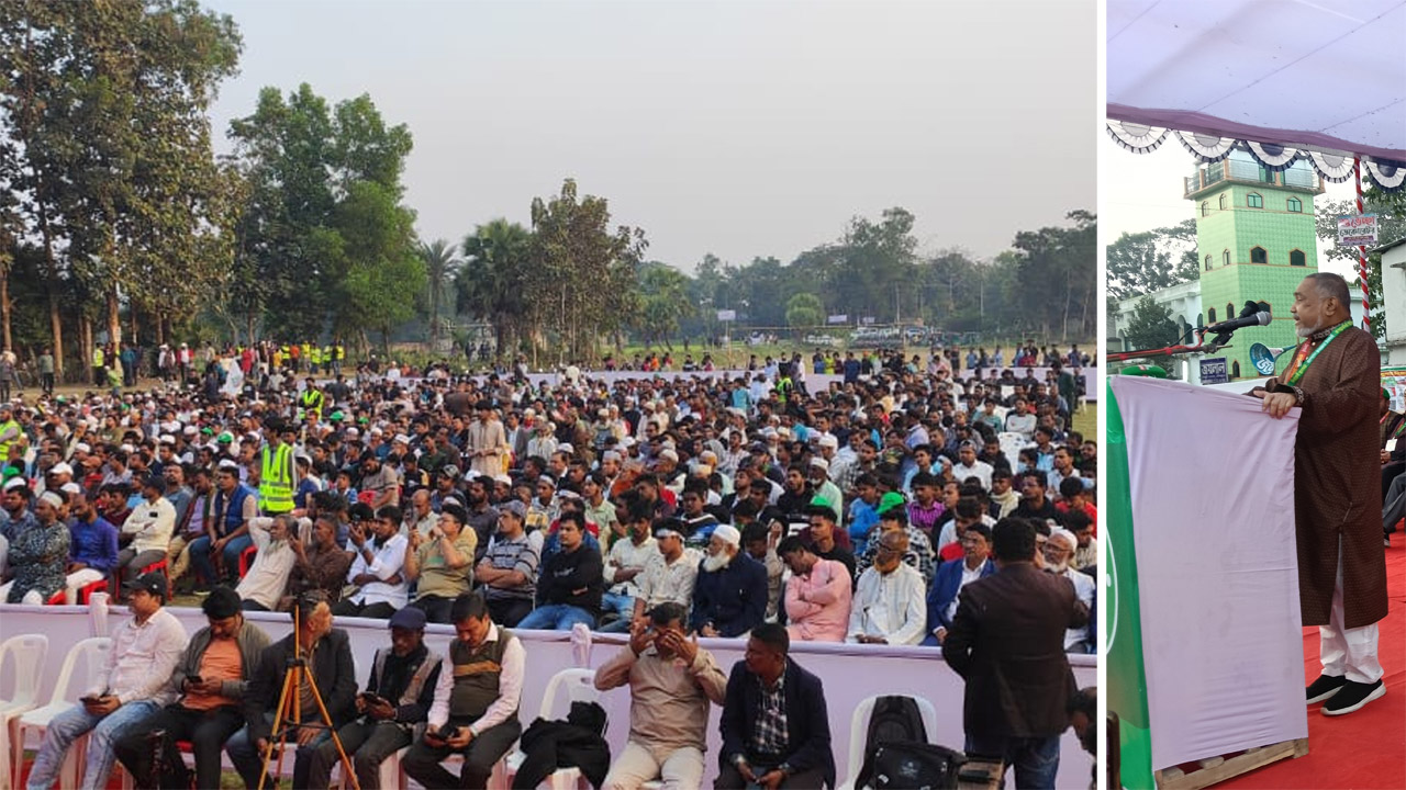 চৌদ্দগ্রামের জনসভায় বক্তব্য রাখছেন ডা: সৈয়দ আব্দুল্লাহ মুহাম্মদ তাহের