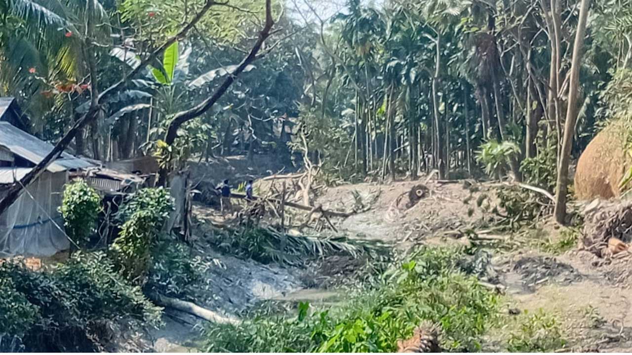 তালতলী উপজেলার মরানিদ্রা খাল