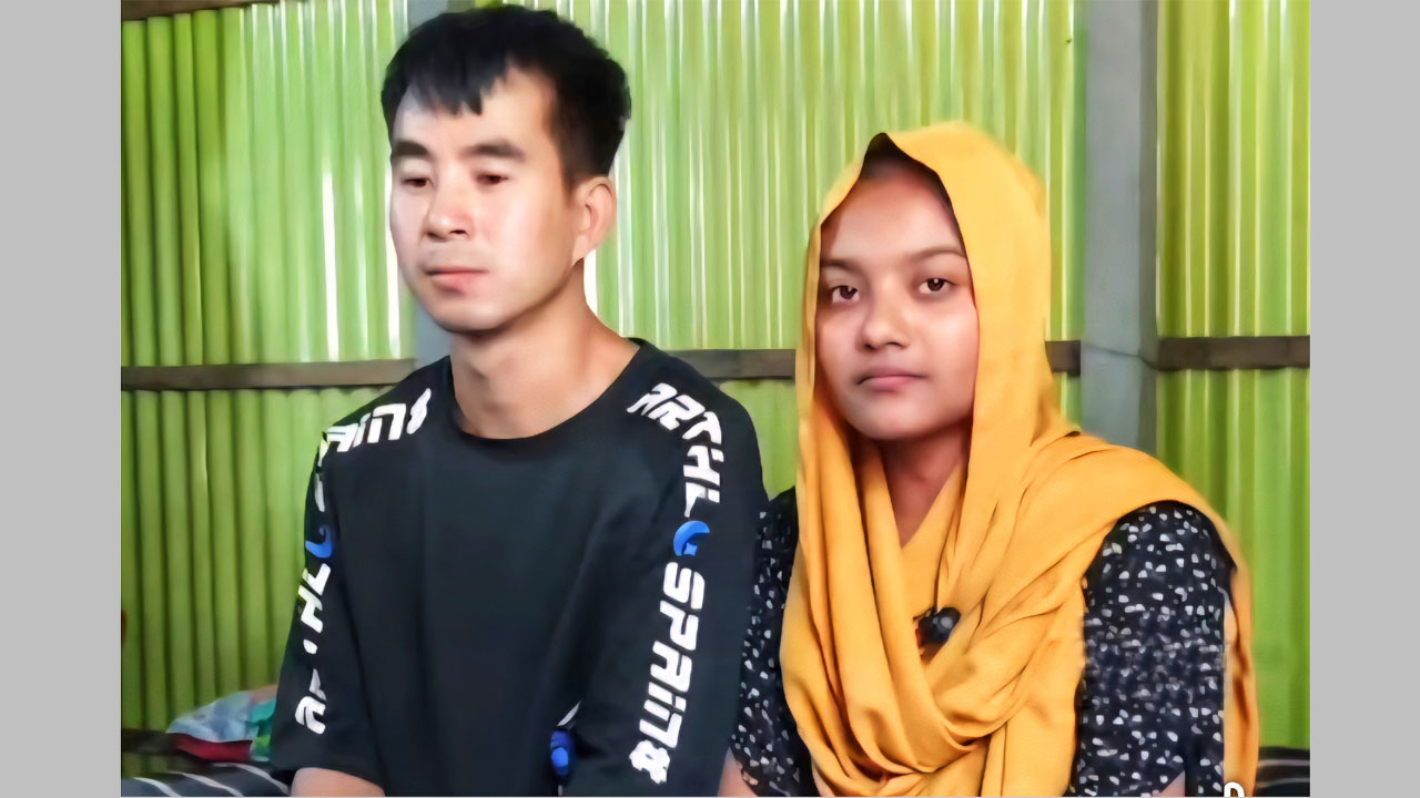 চীনা নাগরিক জংজিয়া মামুসা, (ডানে) টাঙ্গাইলের মেয়ে মায়া আক্তার