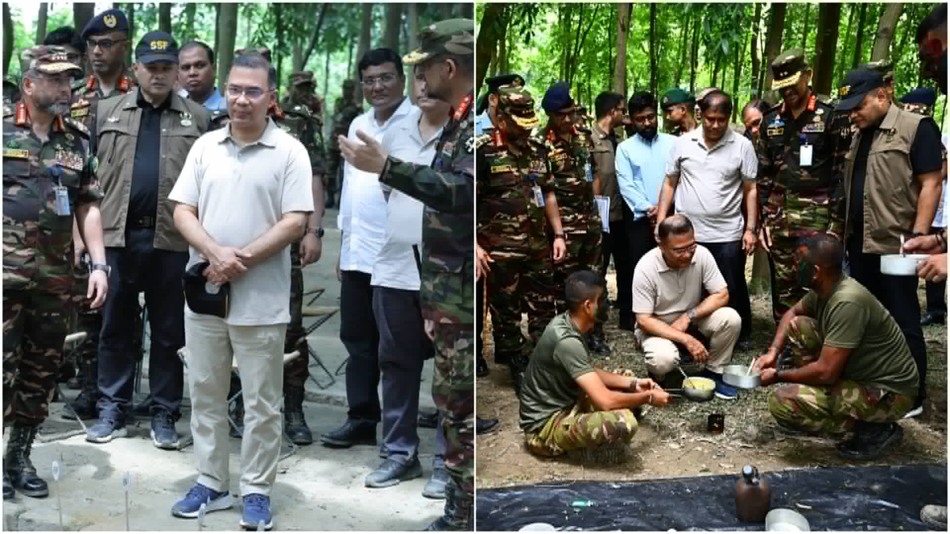 সেনাবাহিনীর গ্রীষ্মকালীন মহড়ায় আকস্মিকভাবে উপস্থিত হন প্রধানমন্ত্রী তারেক রহমান