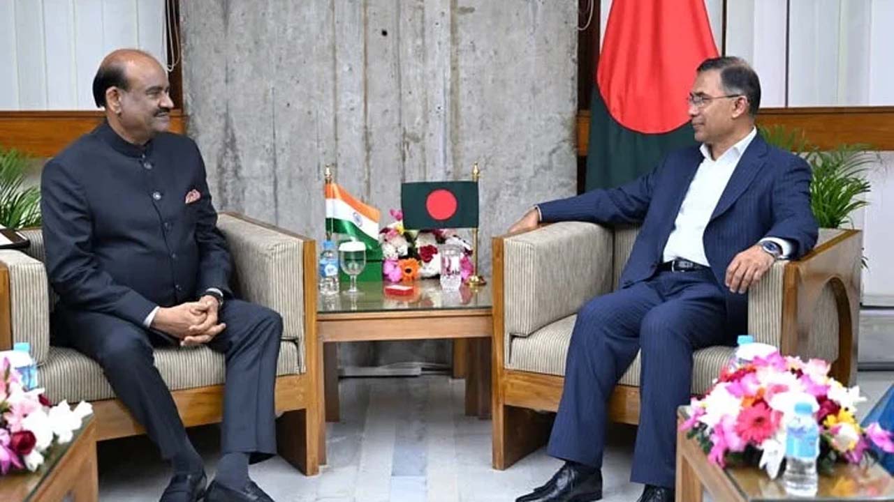 প্রধানমন্ত্রী তারেক রহমানের সাথে ভারতের লোকসভার স্পিকার ওম বিড়লার সৌজন্য সাক্ষাৎ