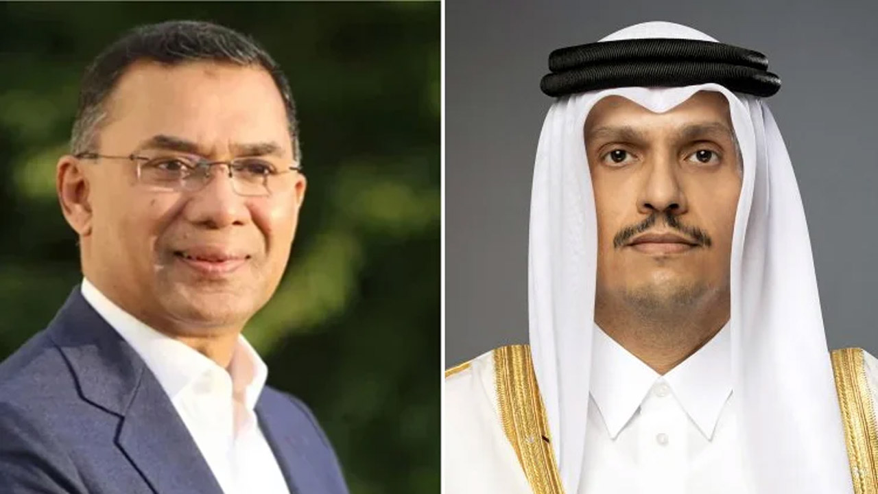 তারেক রহমান ও শেখ মোহাম্মদ বিন আবদুল রহমান বিন জাসিম আল থানি