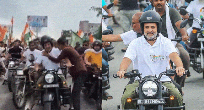 রাহুল গান্ধীর চুম্বনকাণ্ডের দৃশ্য