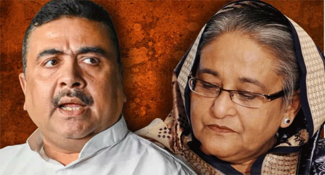 শুভেন্দু অধিকারী এবং শেখ হাসিনা