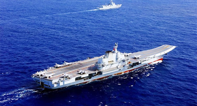 জাপানের অর্থনৈতিক জলসীমায় চীনা বিমানবাহী রণতরী