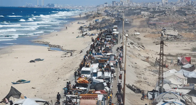 গাজা সিটির সমুদ্রপাড়ের রাস্তা