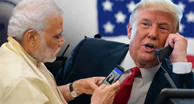 মার্কিন প্রেসিডেন্ট ট্রাম্প-ভারতের প্রধানমন্ত্রী নরেন্দ্র মোদি