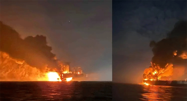 কৃষ্ণ সাগরে তেল ট্যাংকারে বিস্ফোরণ