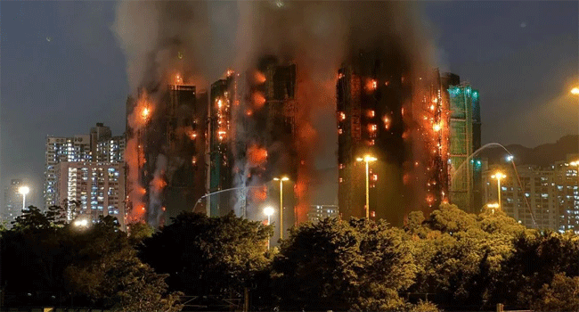 হংকংয়ে অগ্নিকাণ্ডে নিহতের সংখ্যা বেড়ে ১৬০