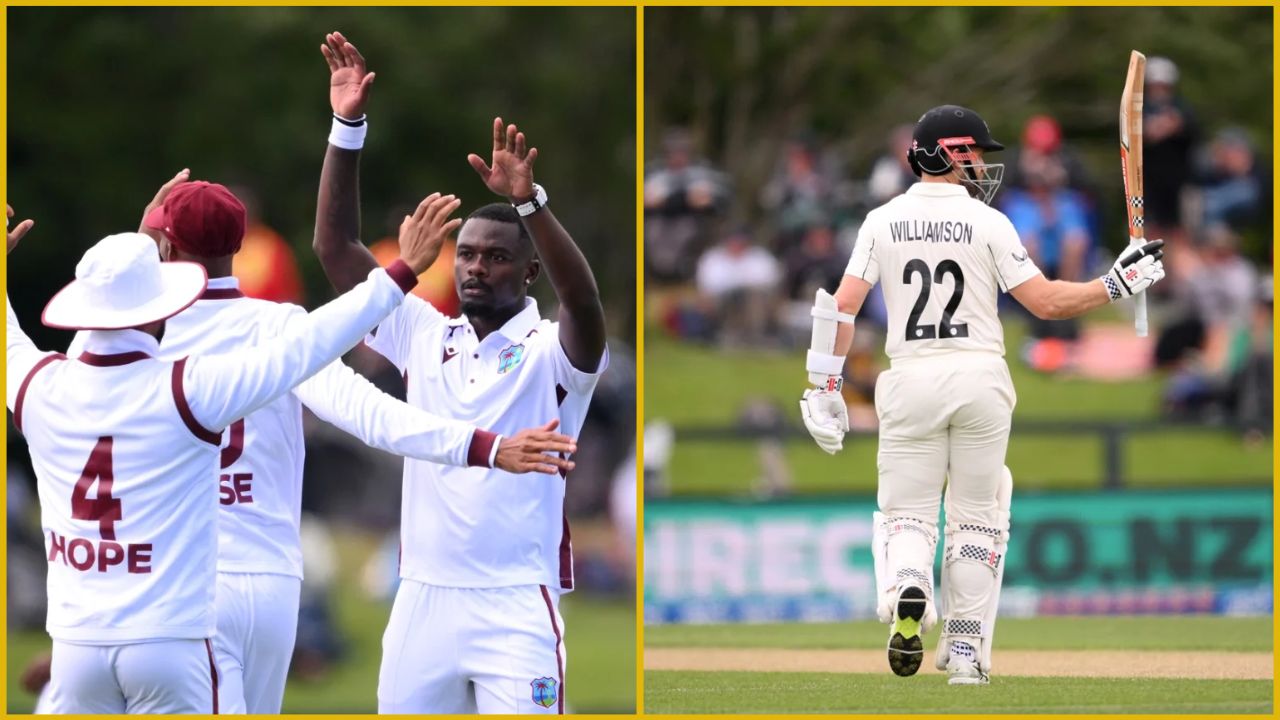 বৃষ্টিবিঘ্নিত দিনে উইলিয়ামসনের হাফ-সেঞ্চুরি ও ওয়েস্ট ইন্ডিজ বোলারদের দাপট