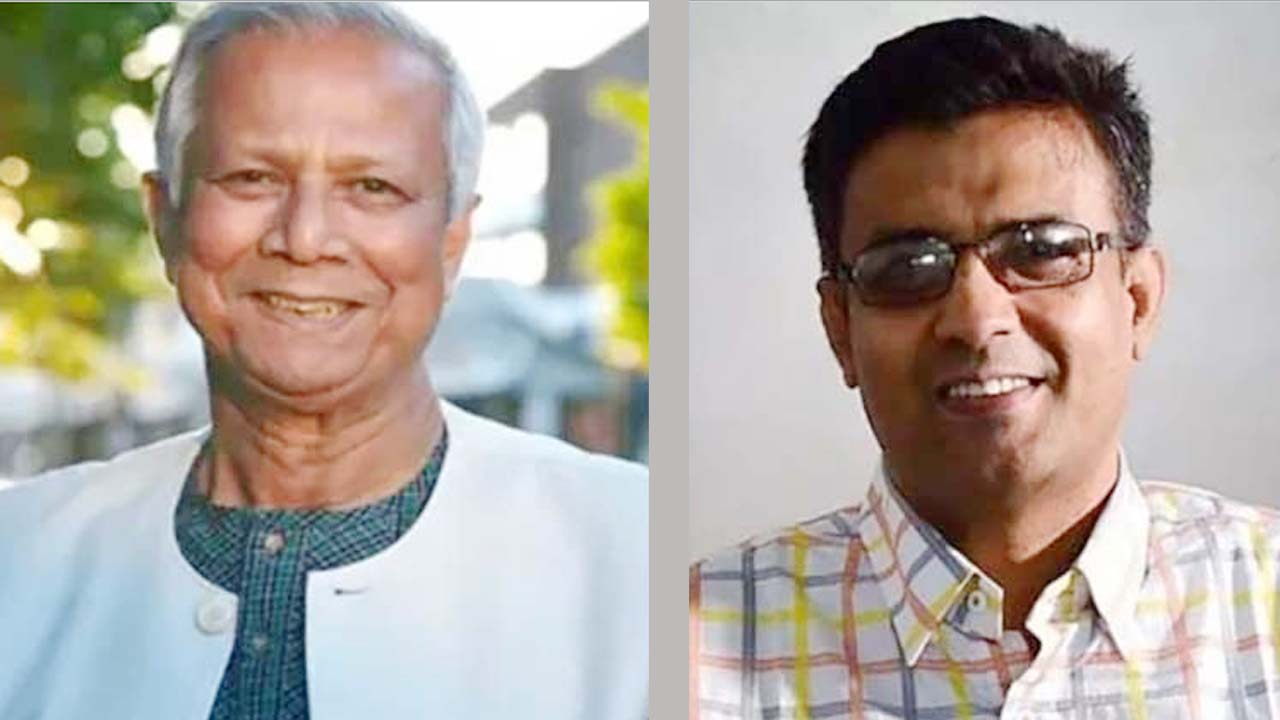 অধ্যাপক ড. ইউনূস (বাঁয়ে) ও শফিকুল আলম
