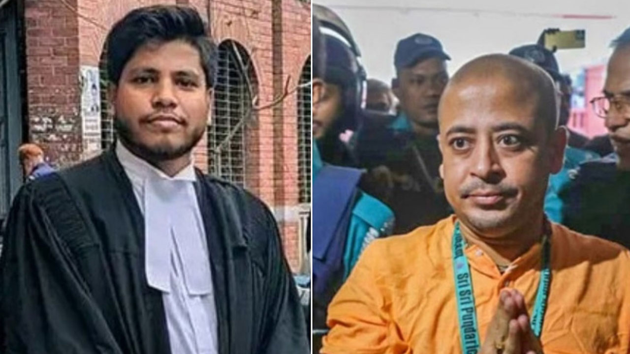 আইনজীবী সাইফুল ইসলাম আলিফ ও ইসকনের সাবেক সংগঠক চিন্ময় কৃষ্ণ দাস ব্রহ্মচারী