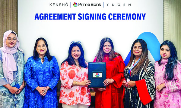 প্রাইম ব্যাংক এবং কেনসো, ইউজেন ঢাকা এবং  ইউজেন ওয়াটারফ্রন্টের মধ্যে চুক্তি স্বাক্ষর