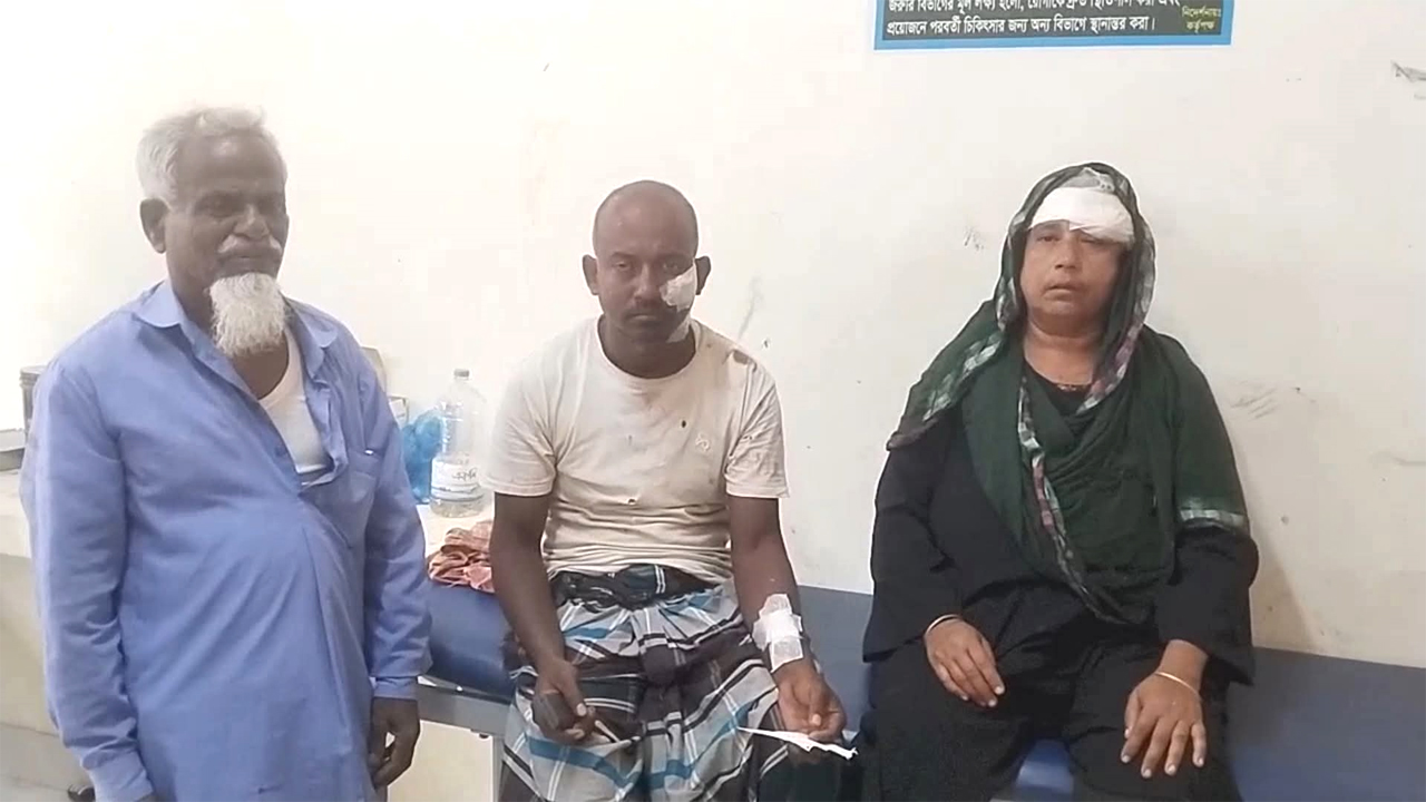 জমি নিয়ে বিরোধের জেরে একই পরিবারের তিনজনকে কুপিয়ে জখম