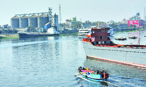 বুড়িগঙ্গা দখলের দৃশ্য  : নয়া দিগন্ত