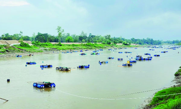 ফেনী নদীতে শত শত ড্রেজার দিয়ে অবৈধভাবে বালু উত্তোলন চলছে : নয়া দিগন্ত