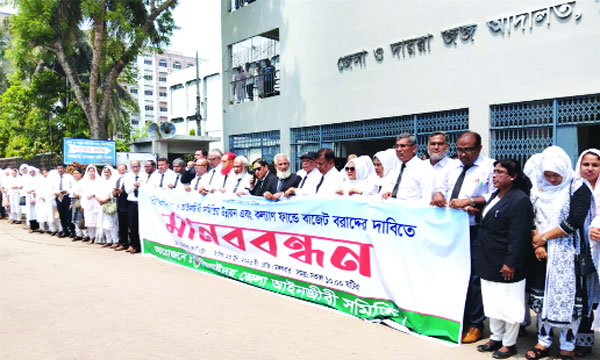 ঝিনাইদহে আইনজীবীদের মানববন্ধন	 : নয়া দিগন্ত