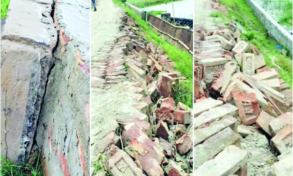 ধসে পড়া সড়কের বিভিন্ন অংশ : নয়া দিগন্ত