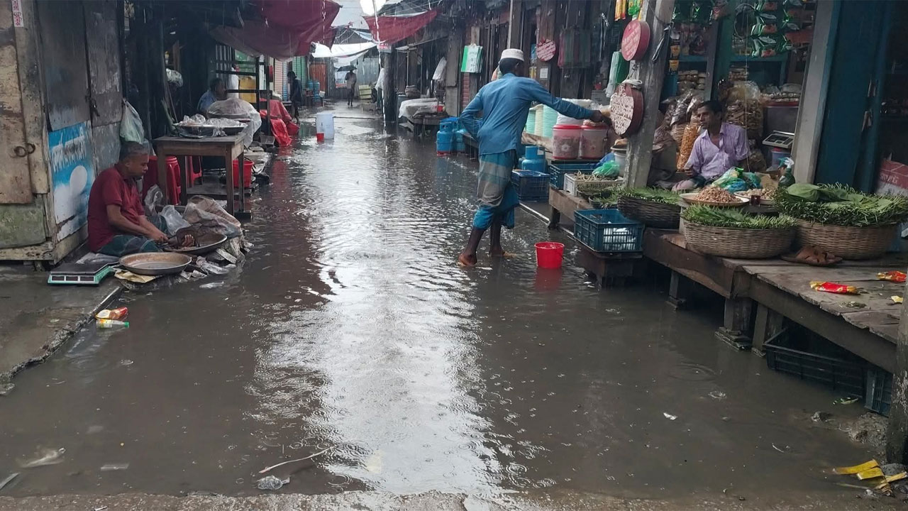 তলিয়ে গেছে বেতাগী পৌর শহরে অনেক এলাকা