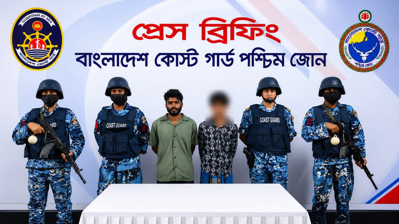 বাংলাদেশ কোস্ট গার্ডের হাতে আটক দুইজন