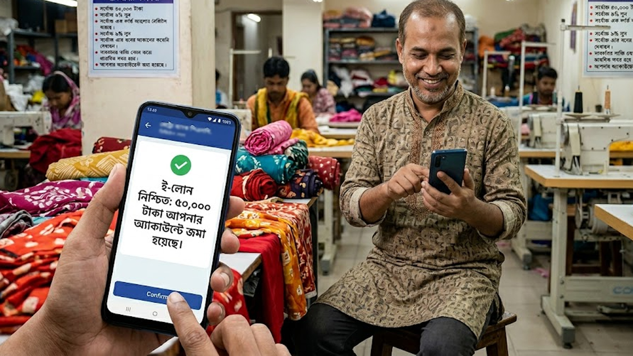 ই-লোন ঋণসেবায় পুরো প্রক্রিয়াই অনলাইনে সম্পন্ন হয়