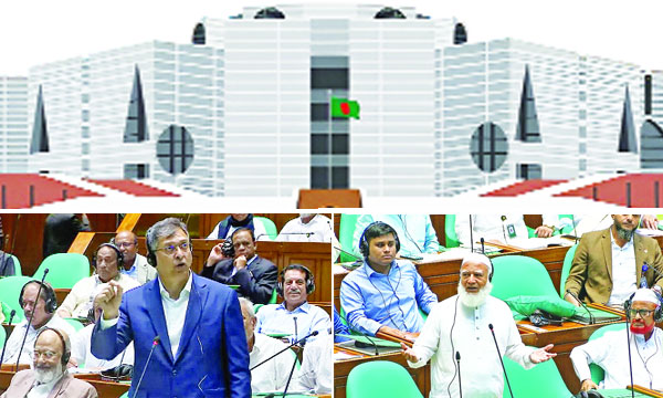 জাতীয় সংসদে বক্তব্য রাখেন স্বরাষ্ট্রমন্ত্রী সালাহউদ্দিন আহমেদ /  জাতীয় সংসদে বক্তব্য রাখেন বিরোধীদলীয় নেতা ডা: শফিকুর রহমান
