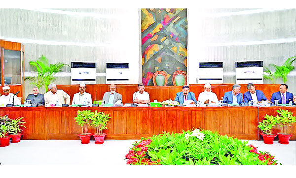সংসদের কার্য উপদেষ্টা কমিটির বৈঠকে প্রধানমন্ত্রী তারেক রহমান, বিরোধীদলীয় নেতা ডা: শফিকুর রহমান ও স্পিকার হাফিজ উদ্দিন আহমদ : পিআইডি