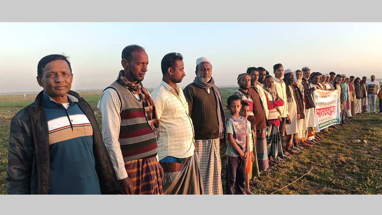 আঙ্গারুলী হাওরের ফসল রক্ষা বাঁধ নির্মাণের দাবি কৃষকদের