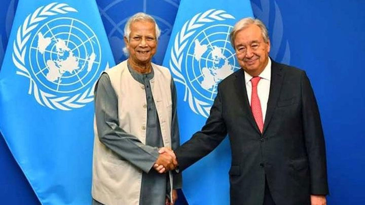 জাতিসংঘ মহাসচিব আন্তোনিও গুতেরেস ও প্রধান উপদেষ্ঠা ড. মুহাম্মদ ইউনুস