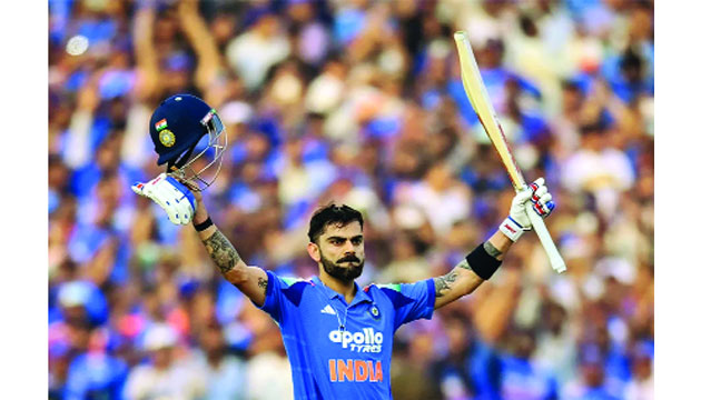 ৫৩তম ওয়ানডে সেঞ্চুরির পর বিরাট কোহলি : ক্রিকইনফো