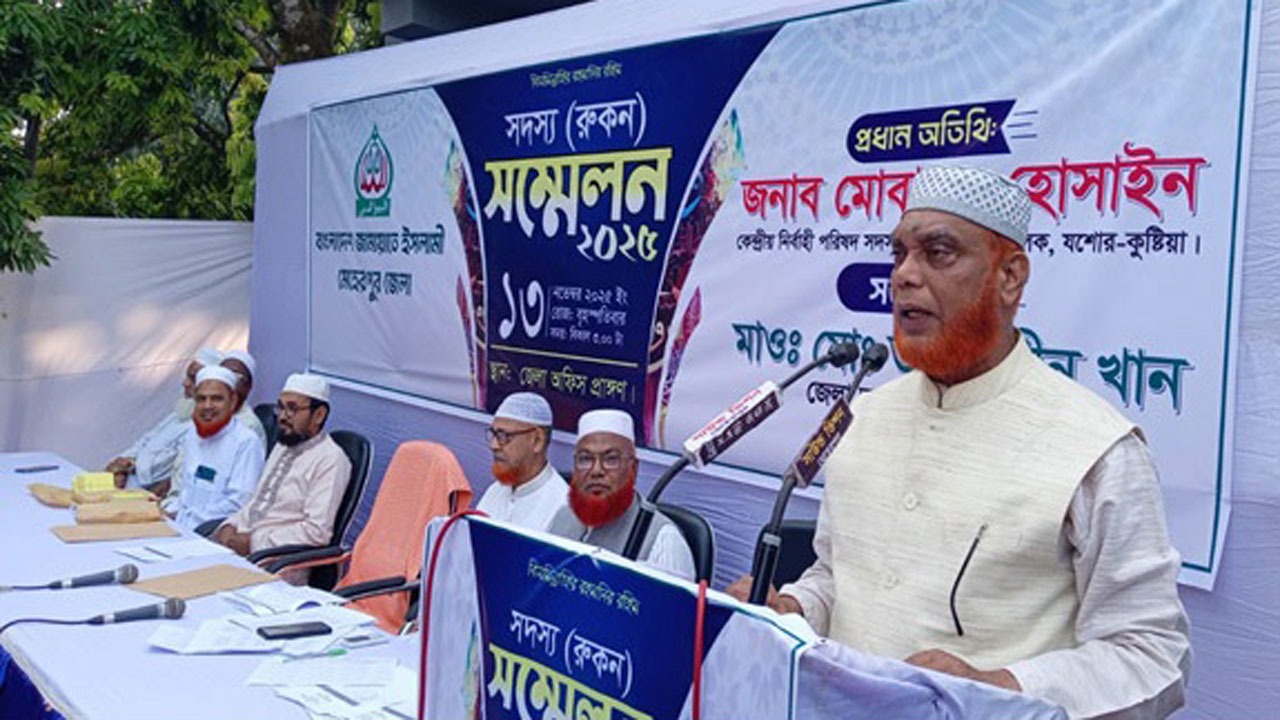 বক্তব্য রাখছেন মোবারক হোসাইন