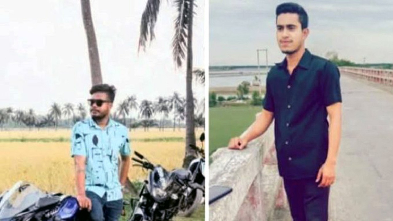 নিহত আরএফএল কর্মী বিশ্বজিৎ দেউড়ীর ফাইল ফটো ও নিখোঁজ সহকর্মী অন্তর সরকার (ডানে)