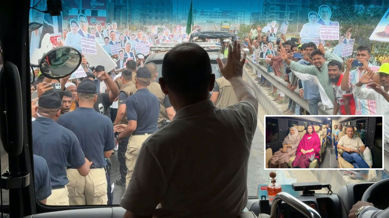 বগুড়ার পথে প্রধানমন্ত্রী তারেক রহমান