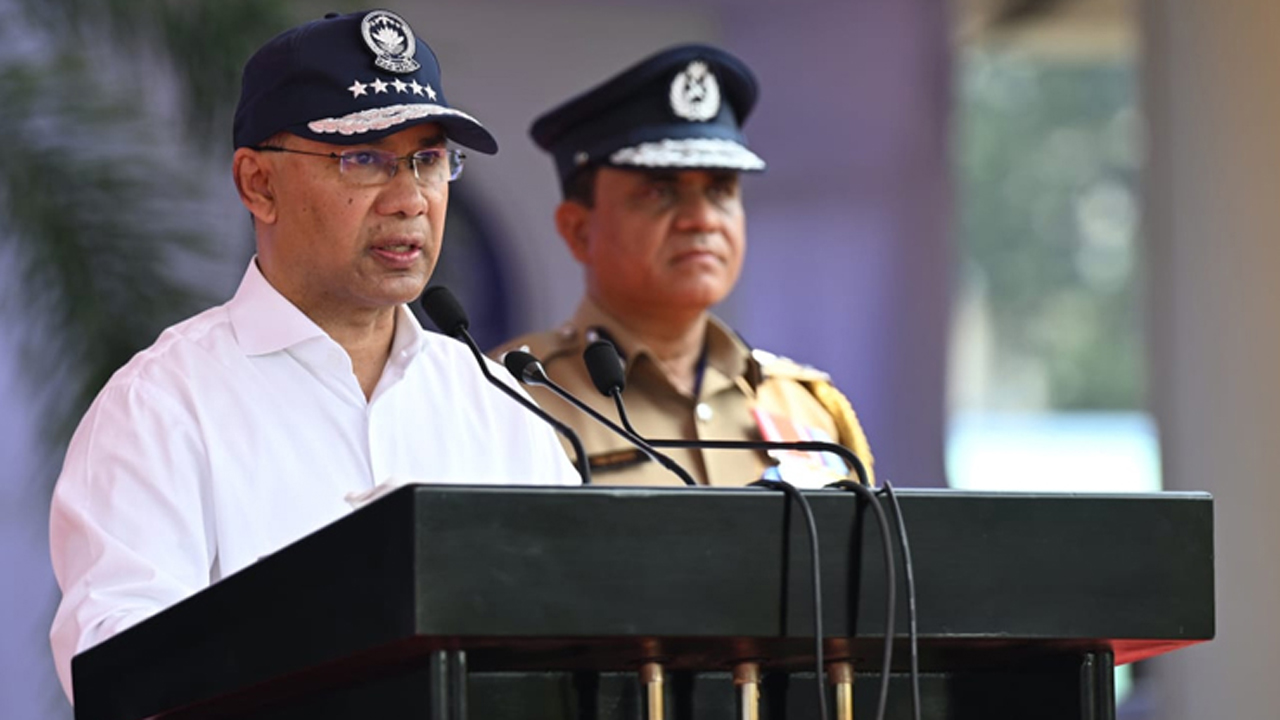 রাজারবাগ পুলিশ লাইন্স মাঠে ‘পুলিশ সপ্তাহ-২০২৬’ এর উদ্বোধনী অনুষ্ঠানে বক্তব্য দেন প্রধানমন্ত্রী তারেক রহমান